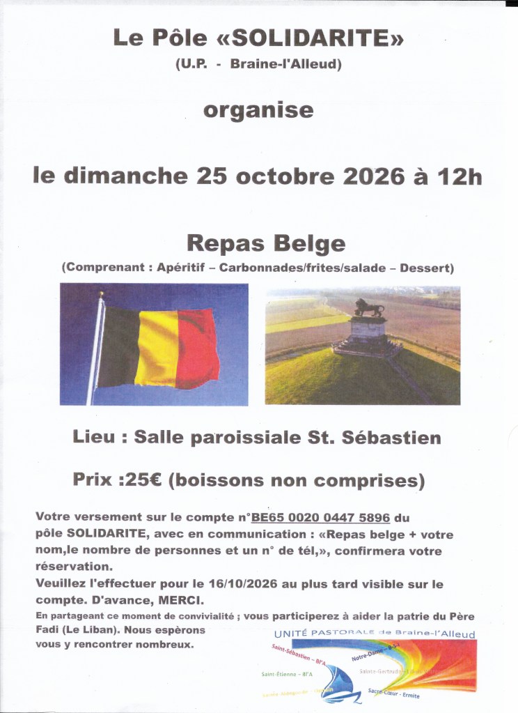 25 octobre – Repas&nbsp;Belge
